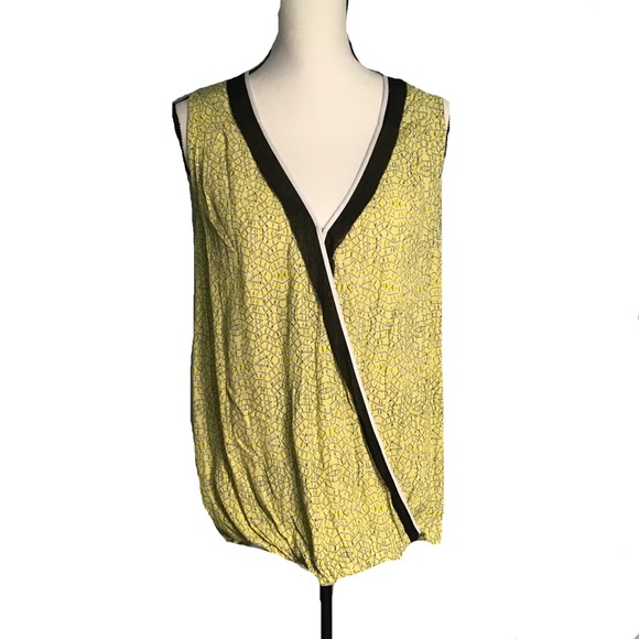 NWOT Daniel Rainn Yellow Sleeveless Blouse L - Picture 1 of 7